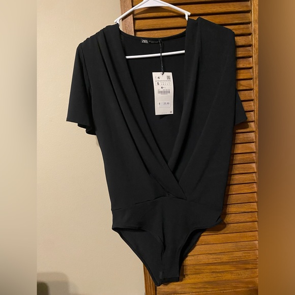 Zara Tops - ZARA, BODYSUIT, BLACK, SMALL